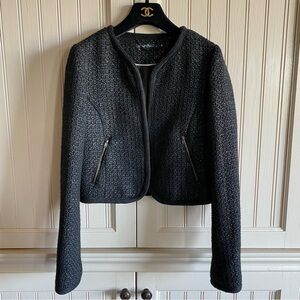 Avant Premiere Pairs Women's collarless Blazer wool office career black 38 Small